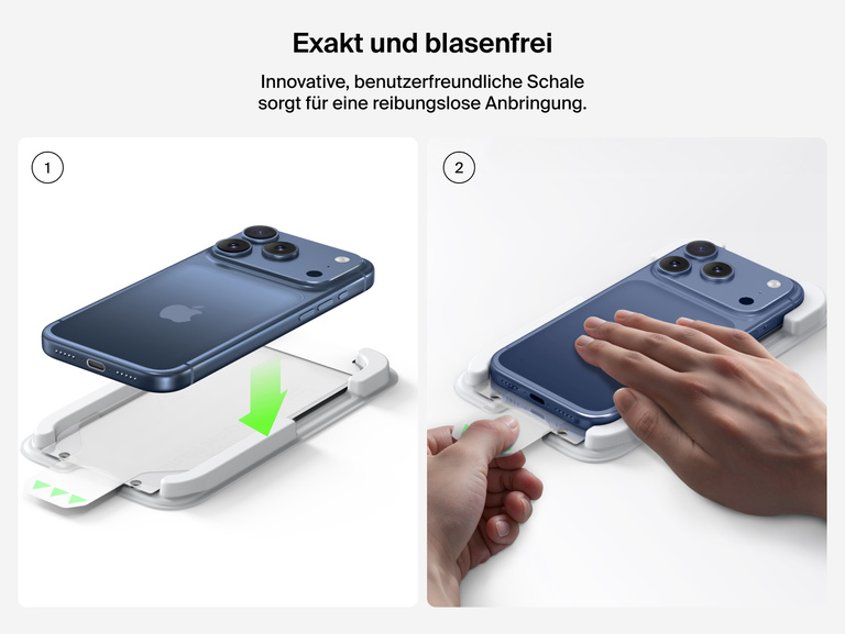 Belkin ScreenForce InvisiGlass Screen Protector with precise, bubble-free installation using easy alignment tray.