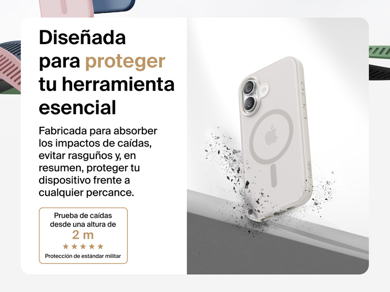 Belkin SheerForce Grip Series Case for iPhone 17 shown with textured grip and impact protection against drops.