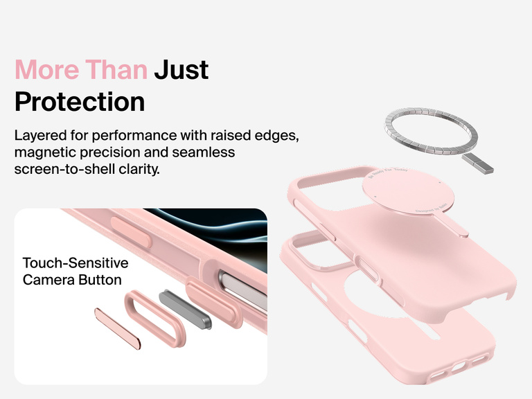 Belkin ScreenForce Protect Series Case for iPhone 17 with MagSafe and Qi2 compatibility for strong magnetic attachment to chargers and accessories.