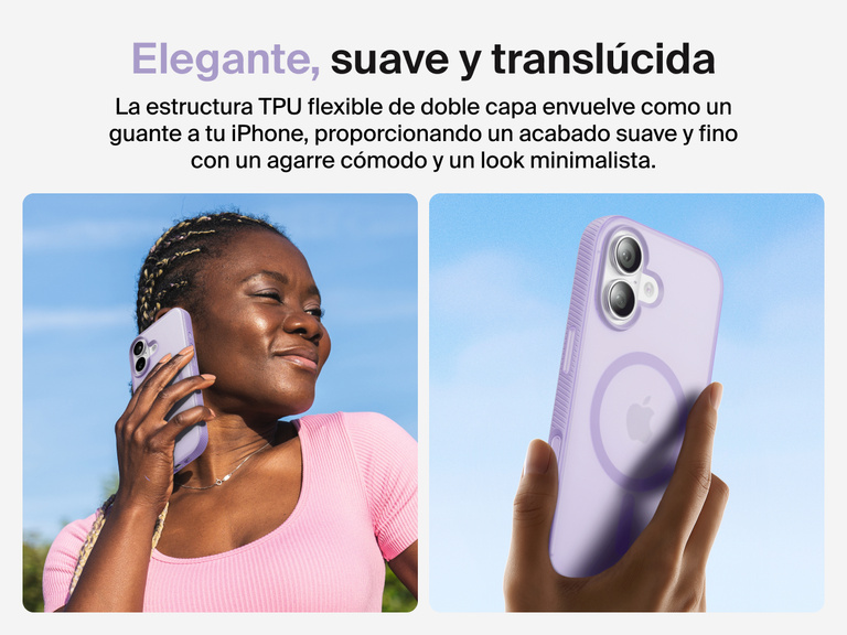 Belkin SheerForce Grip Series Case for iPhone 17 with slim translucent design and soft-touch finish for a comfortable grip.