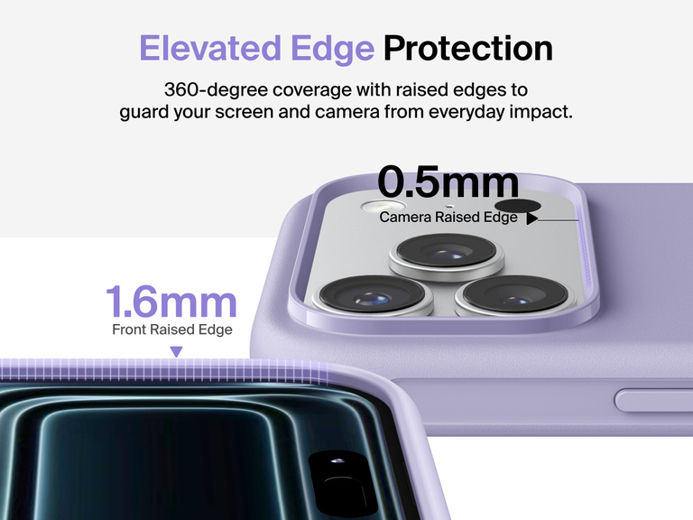 Belkin ScreenForce Protect Series Case for iPhone 17 with elevated edge design and military-grade drop protection up to 13 feet.