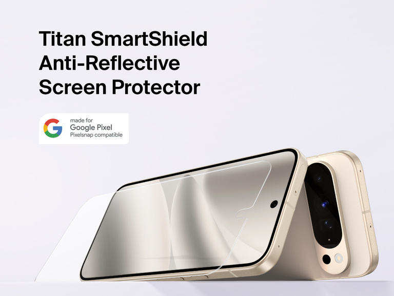 Belkin Titan SmartShield Anti-Reflective Screen Protector for Google Pixel 11 with full-screen coverage, Nano-Titan technology, and anti-reflective clarity.