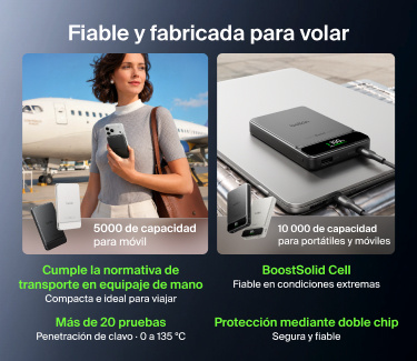 Carga r&aacute;pida con bater&iacute;as externas port&aacute;tiles y carga USB-C