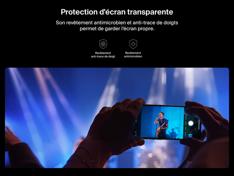 Belkin ScreenForce UltraGlass 2 Screen Protector with anti-fingerprint coating and antimicrobial treatment for crystal clear viewing.