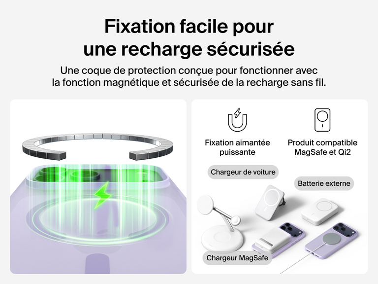 Close-up of Belkin SheerForce Grip Series Case for iPhone 17 with textured edges for secure, comfortable handling.
