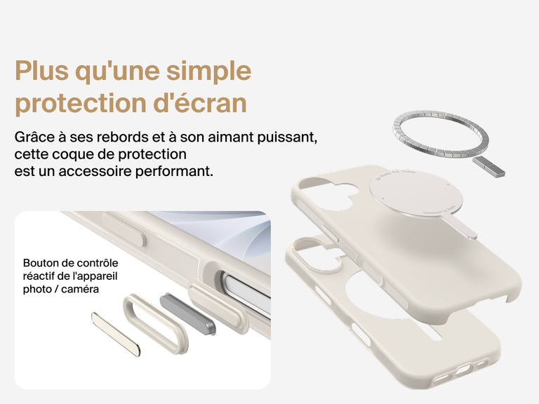 Coque de protection Belkin ScreenForce Protect Series pour iPhone 17 compatible MagSafe et Qi2 pour une fixation magn&eacute;tique s&eacute;curis&eacute;e sur les chargeurs et accessoires.