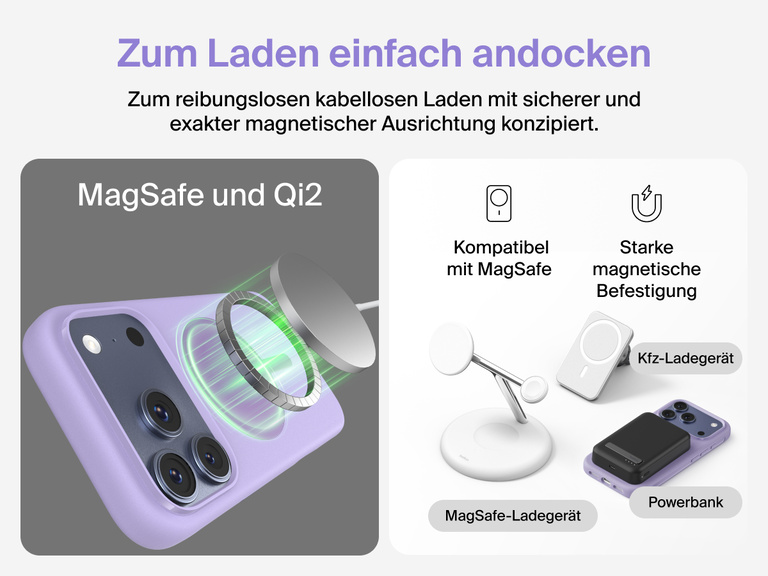 Belkin H&uuml;lle der SheerForce Protect Serie f&uuml;r iPhone 17 mit erh&ouml;hten R&auml;ndern zum Bildschirm- und Kameraschutz, entwickelt zum nahtlosen magnetischen, kabellosen Laden.