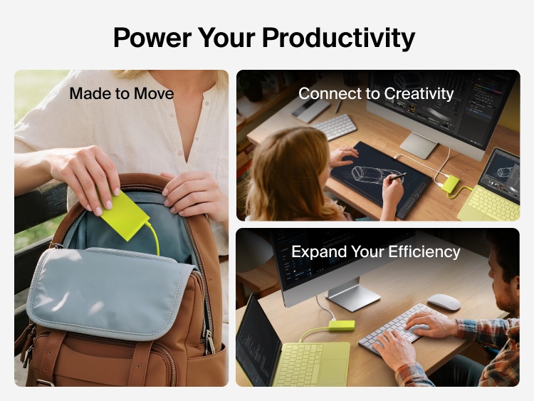 Belkin Connect 5-Port USB-C Hub with Dual USB-C Ports enhances productivity for work and creativity, with a slim portable design for easy travel.
