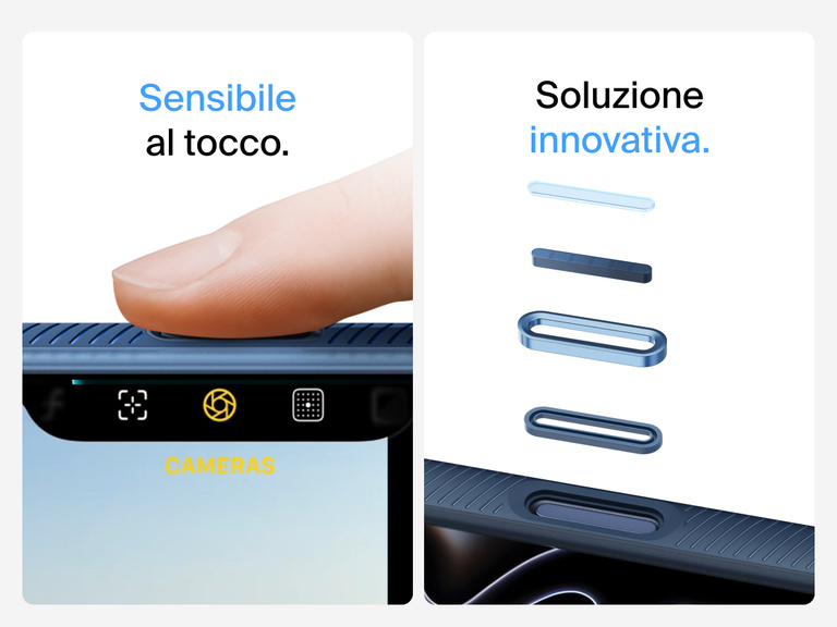 Belkin SheerForce Grip Series Case for iPhone 17 with MagSafe ring, raised edges, and floating tinted buttons for precision protection.