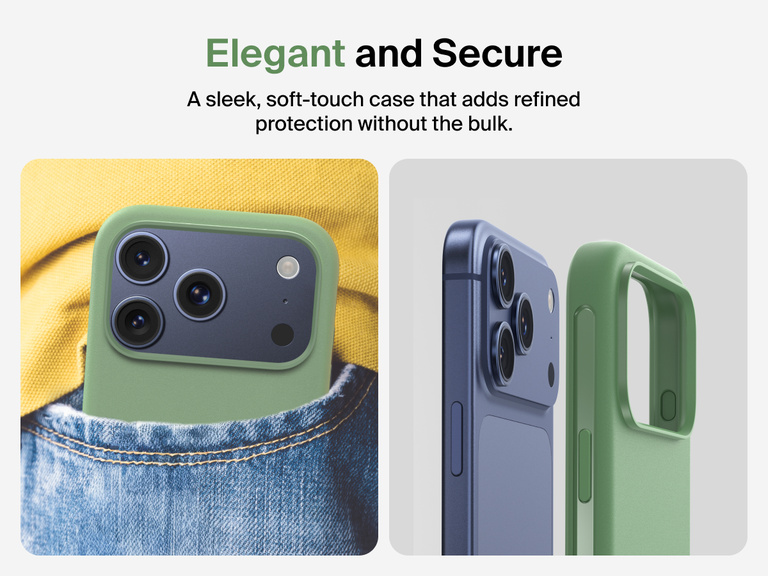 Belkin ScreenForce Protect Series Case for iPhone 17 featuring touch-sensitive camera button and layered design for magnetic precision and durable protection.