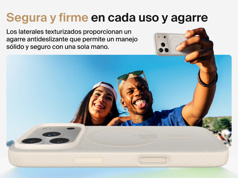 Belkin SheerForce Grip Series Case for iPhone 17 with military-grade drop protection and textured non-slip grip.