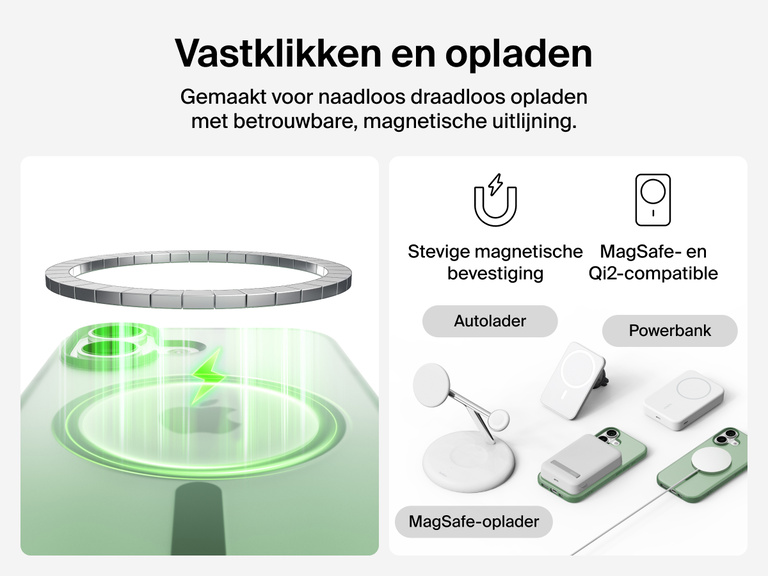 Close-up of Belkin SheerForce Grip Series Case for iPhone 17 with textured edges for secure, comfortable handling.