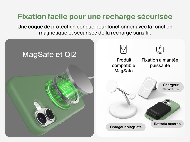 Coque de protection Belkin ScreenForce Protect&nbsp;Series pour iPhone&nbsp;17 avec rebords prot&eacute;geant l'&eacute;cran et les objectifs, con&ccedil;ue pour une recharge sans fil magn&eacute;tique fluide.