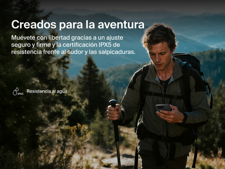 Belkin SoundForm ANC Wired Earbuds with USB-C® feature IPX5 water resistance and a secure fit for outdoor activities and active lifestyles.