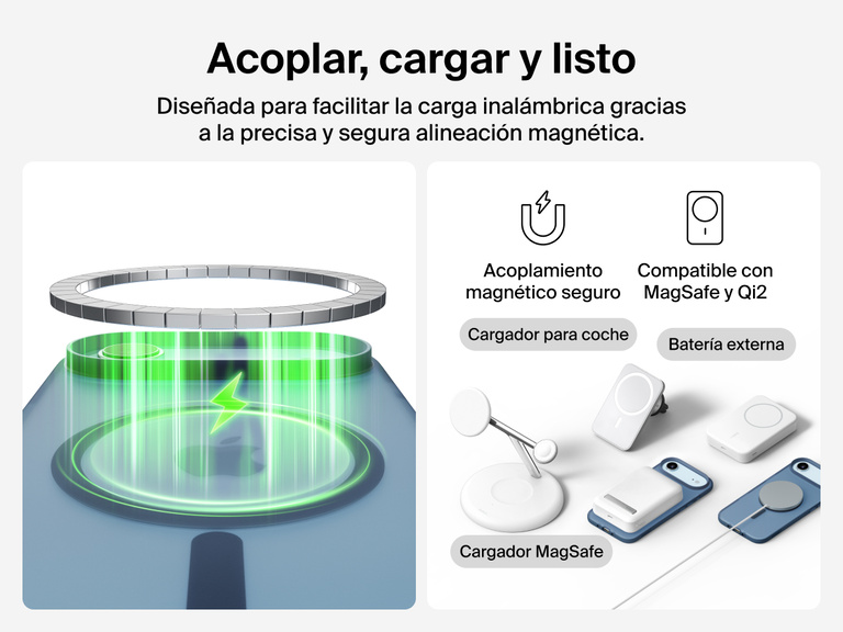 Close-up of Belkin SheerForce Grip Series Case for iPhone 17 with textured edges for secure, comfortable handling.