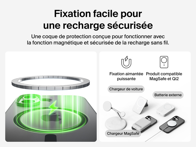 Close-up of Belkin SheerForce Grip Series Case for iPhone 17 with textured edges for secure, comfortable handling.