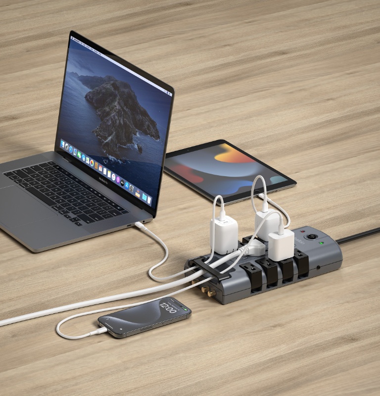 Power multiple devices with our 12-Outlet Surge Protector Power Strip.