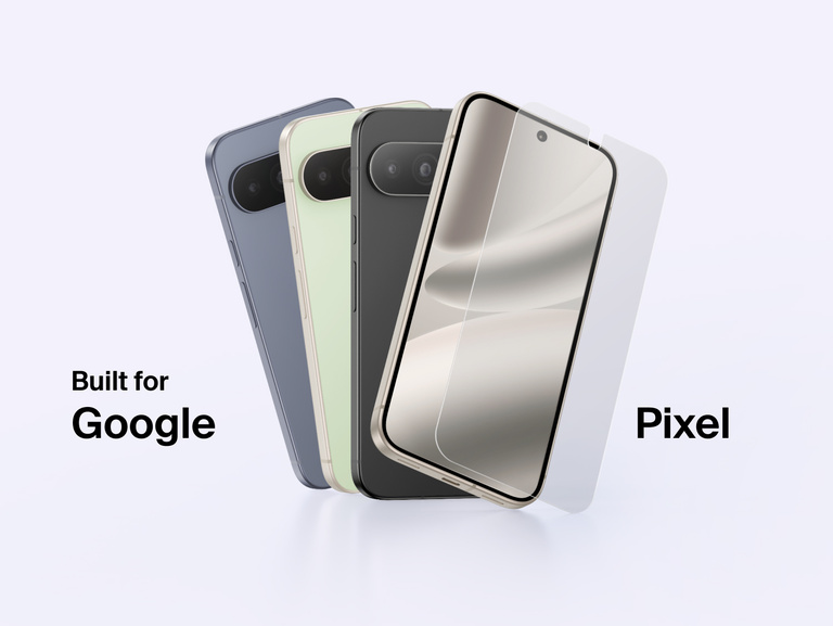 Belkin Titan SmartShield Anti-Reflective Screen Protector for Google Pixel 11 shown installed across multiple Google Pixel 11 color options.