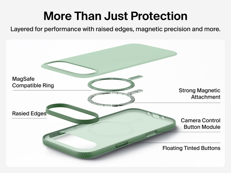 Belkin SheerForce Grip Series Case for iPhone 17 supports MagSafe and Qi2 wireless charging with strong magnetic alignment.