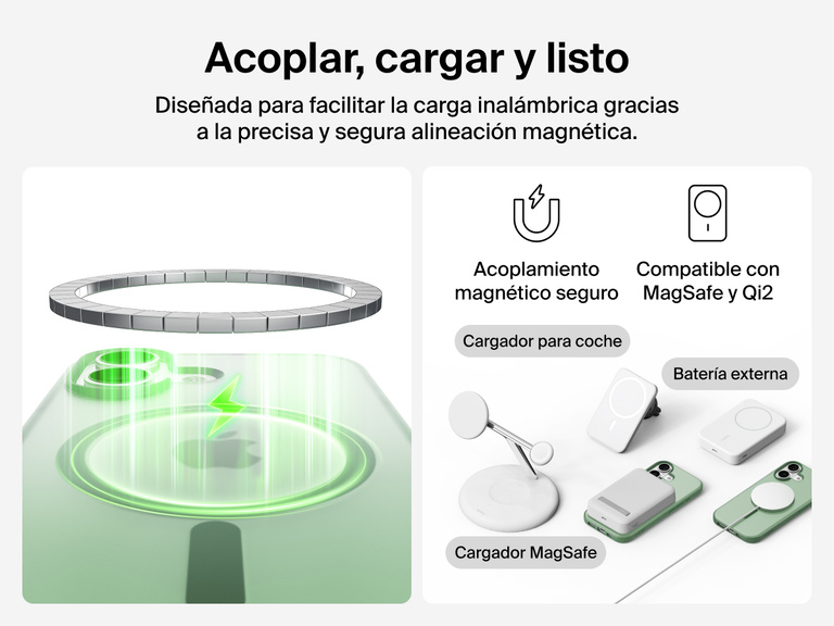 Close-up of Belkin SheerForce Grip Series Case for iPhone 17 with textured edges for secure, comfortable handling.