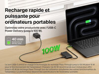 Belkin Connect 5-Port USB-C Hub with Dual USB-C Ports delivers fast laptop charging with up to 100W USB-C Power Delivery.