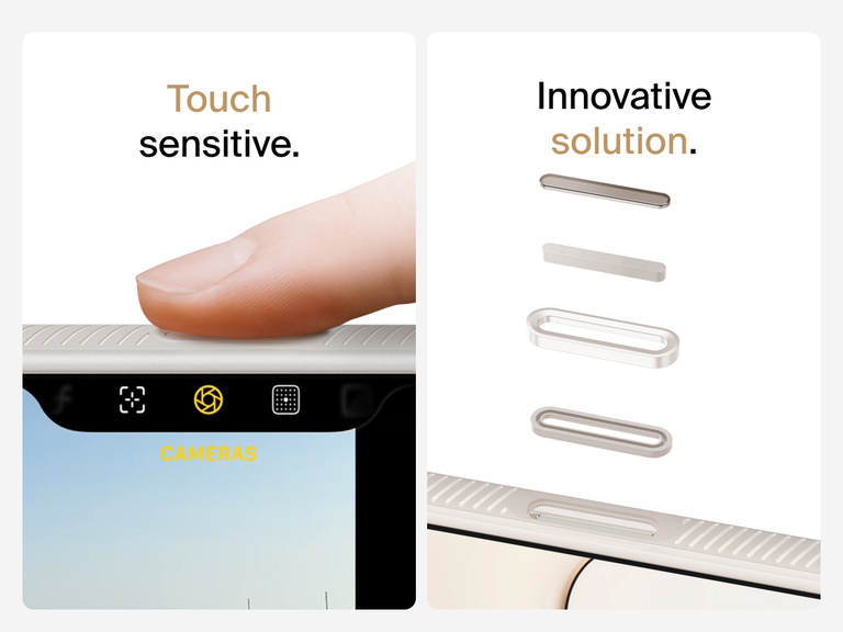 Belkin SheerForce Grip Series Case for iPhone 17 with MagSafe ring, raised edges, and floating tinted buttons for precision protection.