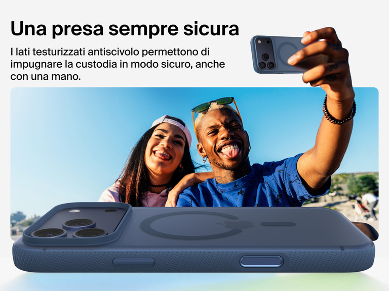 Belkin SheerForce Grip Series Case for iPhone 17 with military-grade drop protection and textured non-slip grip.