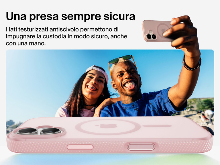 Belkin SheerForce Grip Series Case for iPhone 17 with military-grade drop protection and textured non-slip grip.