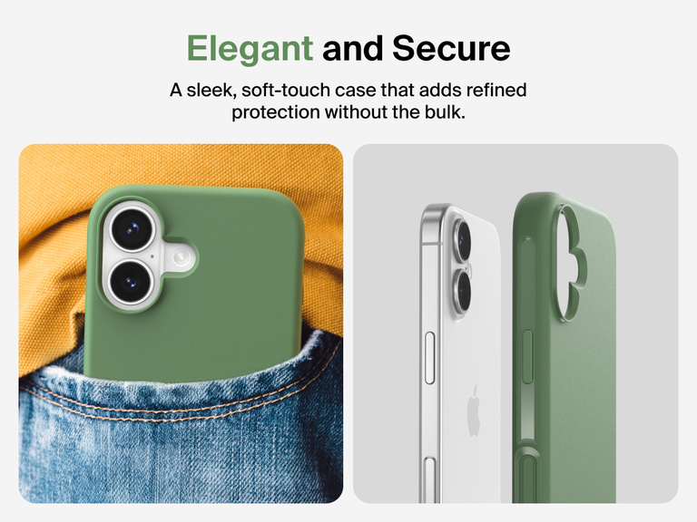 Belkin ScreenForce Protect Series Case for iPhone 17 featuring touch-sensitive camera button and layered design for magnetic precision and durable protection.