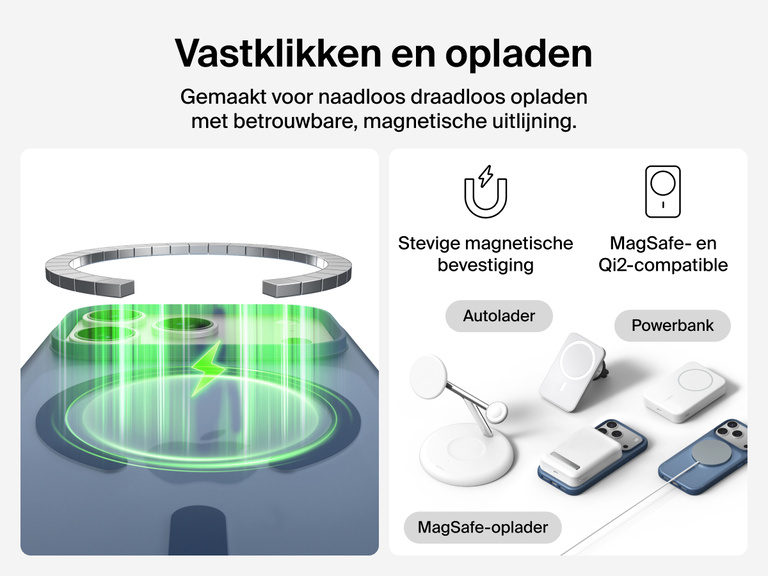 Close-up of Belkin SheerForce Grip Series Case for iPhone 17 with textured edges for secure, comfortable handling.