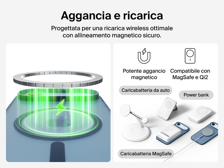 Close-up of Belkin SheerForce Grip Series Case for iPhone 17 with textured edges for secure, comfortable handling.