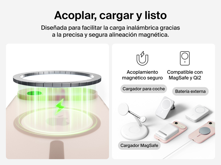 Close-up of Belkin SheerForce Grip Series Case for iPhone 17 with textured edges for secure, comfortable handling.