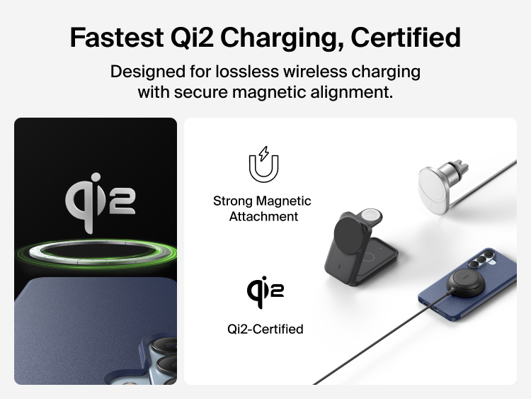 Belkin SheerForce Protect Series Case for Samsung Galaxy S26 supporting Qi2 25W certified wireless charging with strong magnetic alignment for fast, secure power delivery.