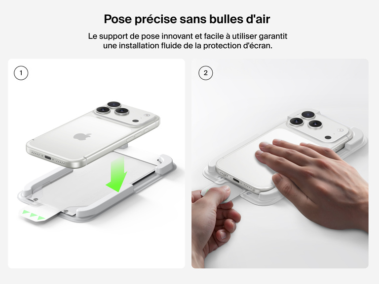 Belkin ScreenForce InvisiGlass Screen Protector with precise, bubble-free installation using easy alignment tray.