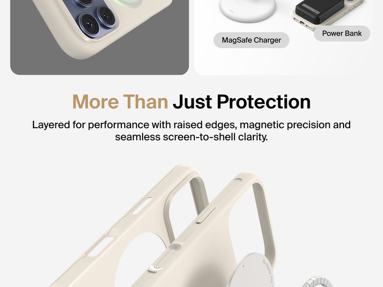 Belkin ScreenForce Protect Series Case for iPhone 17 with MagSafe and Qi2 compatibility for strong magnetic attachment to chargers and accessories.