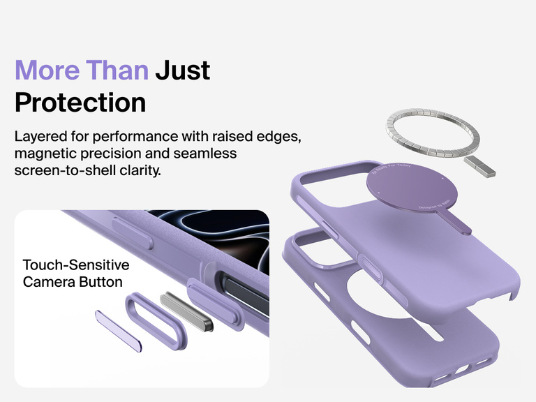 Belkin ScreenForce Protect Series Case for iPhone 17 with MagSafe and Qi2 compatibility for strong magnetic attachment to chargers and accessories.