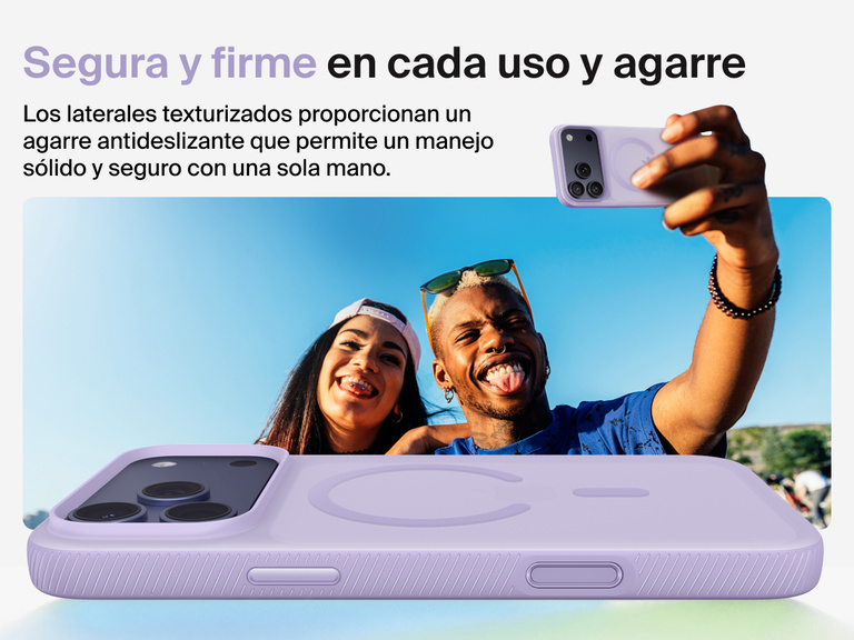 Belkin SheerForce Grip Series Case for iPhone 17 with military-grade drop protection and textured non-slip grip.