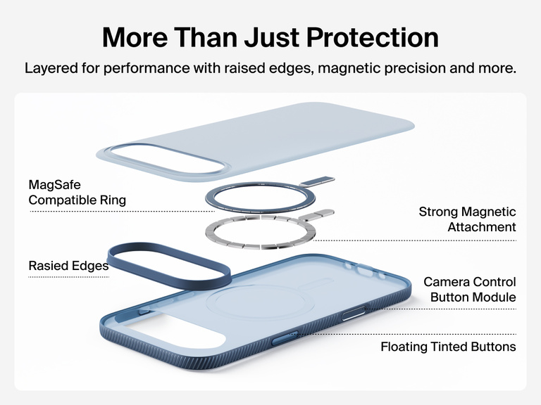 Belkin SheerForce Grip Series Case for iPhone 17 supports MagSafe and Qi2 wireless charging with strong magnetic alignment.
