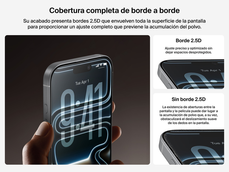 Belkin ScreenForce InvisiGlass Screen Protector with seamless 2.5D edge-to-edge coverage for a smooth, dust-free fit.