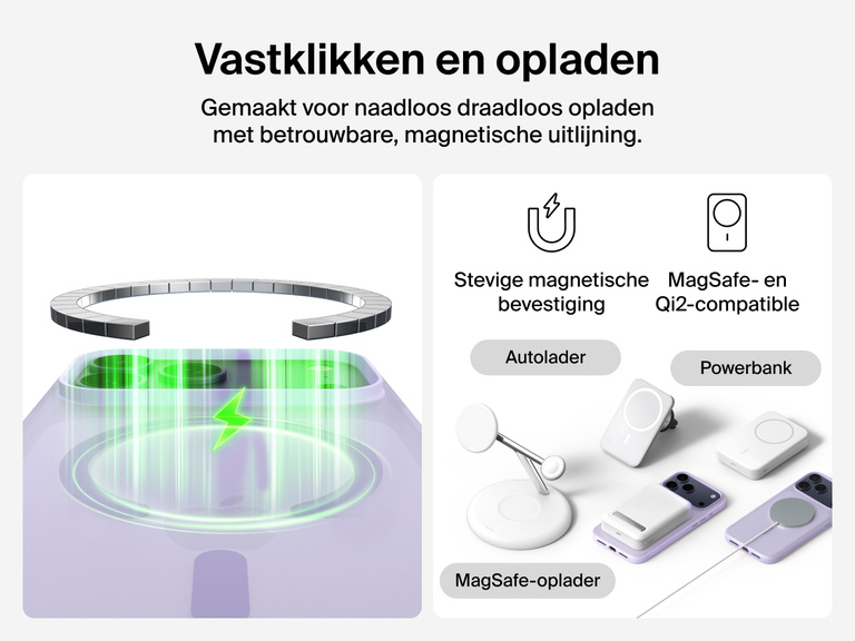 Close-up of Belkin SheerForce Grip Series Case for iPhone 17 with textured edges for secure, comfortable handling.
