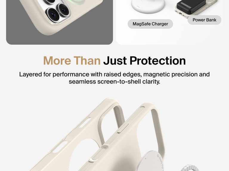 Belkin ScreenForce Protect Series Case for iPhone 17 with MagSafe and Qi2 compatibility for strong magnetic attachment to chargers and accessories.