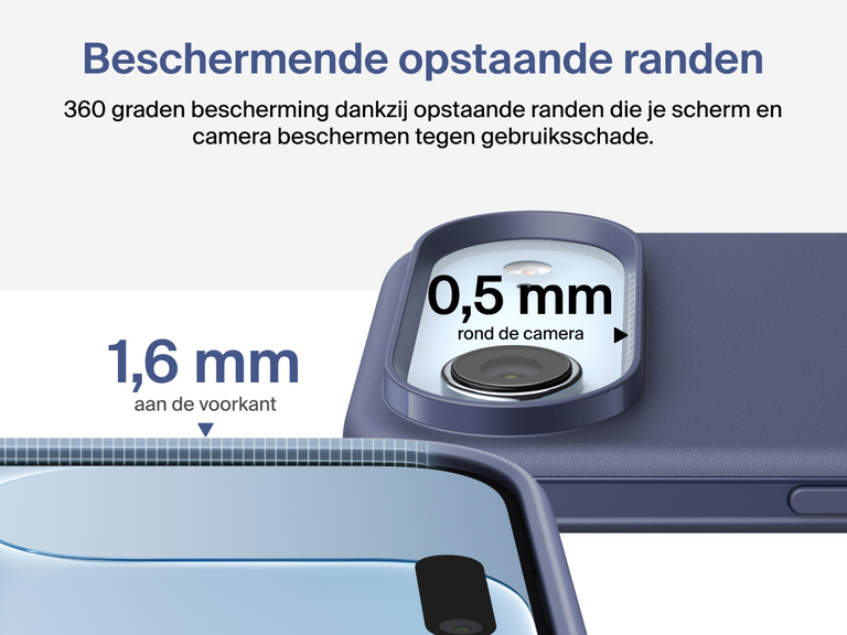 Belkin ScreenForce Protect-hoesje voor de iPhone 17, met opstaande randen en valbescherming conform militaire normen, tot 4 m.