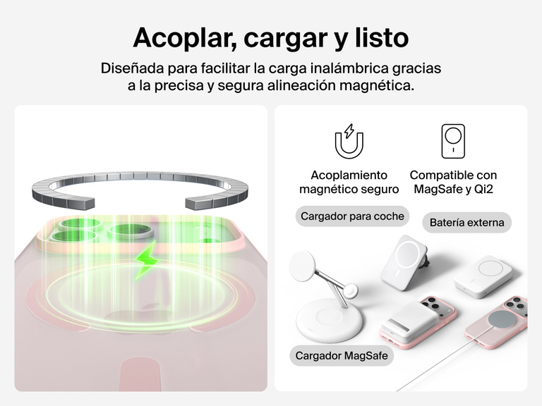 Close-up of Belkin SheerForce Grip Series Case for iPhone 17 with textured edges for secure, comfortable handling.