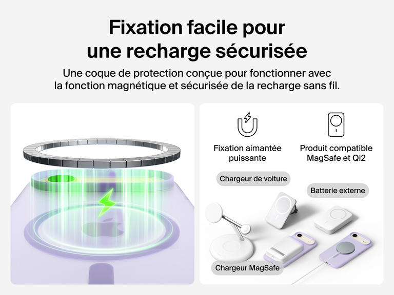 Close-up of Belkin SheerForce Grip Series Case for iPhone 17 with textured edges for secure, comfortable handling.