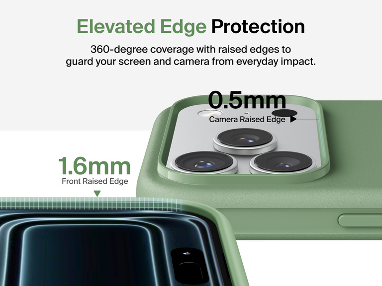 Belkin ScreenForce Protect Series Case for iPhone 17 with elevated edge design and military-grade drop protection up to 13 feet.