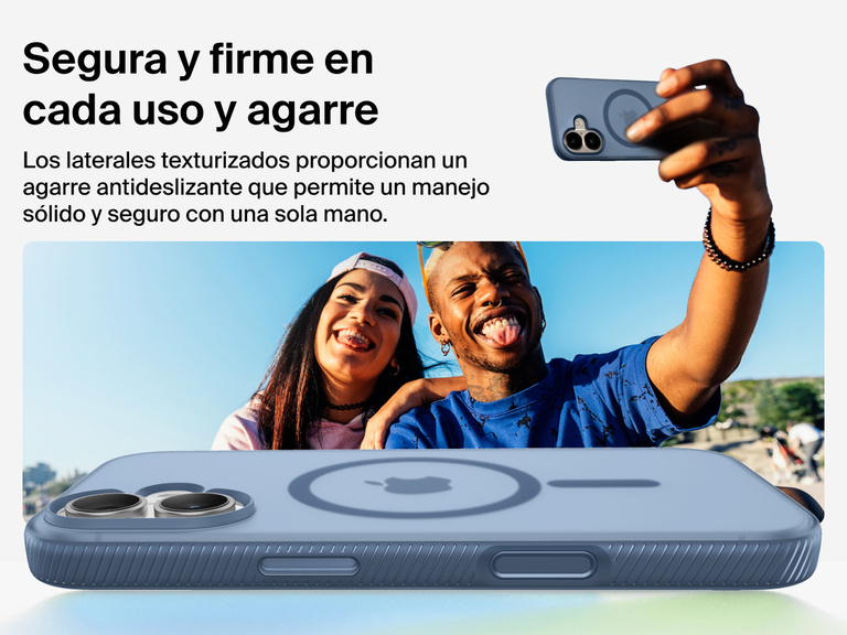 Belkin SheerForce Grip Series Case for iPhone 17 with military-grade drop protection and textured non-slip grip.