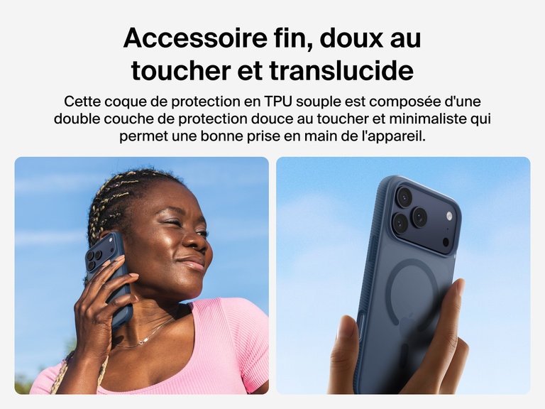 Belkin SheerForce Grip Series Case for iPhone 17 with slim translucent design and soft-touch finish for a comfortable grip.