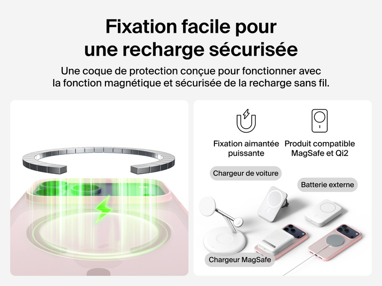 Close-up of Belkin SheerForce Grip Series Case for iPhone 17 with textured edges for secure, comfortable handling.