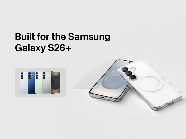 Belkin SheerForce Titan Protective Bundle built for Samsung Galaxy S26 featuring precision-fit tempered glass screen protector and MagSafe-compatible clear case for complete device protection.