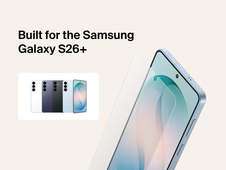 Belkin ScreenForce Titan EcoGuard Anti-Reflective Screen Protector built for Samsung Galaxy S26, shown aligned with the device display to deliver precise fit, reduced glare, and durable everyday screen protection.